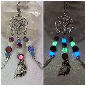 Moon and Star Jasper Dream Catcher Glow Ne…